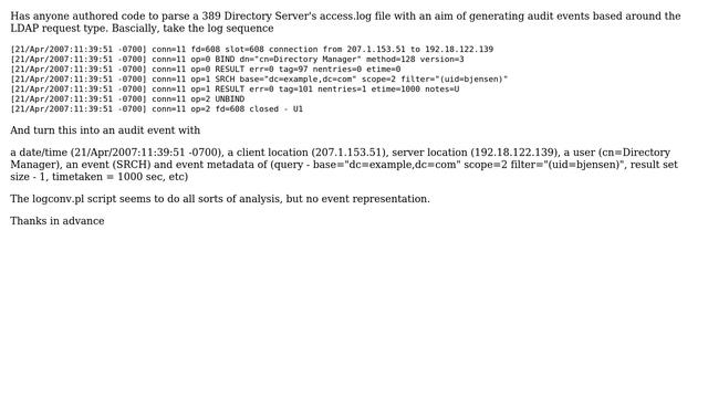 DevOps & SysAdmins: 389DS Access.log parsing - turning LDAP request type into an audit event смотреть онлайн