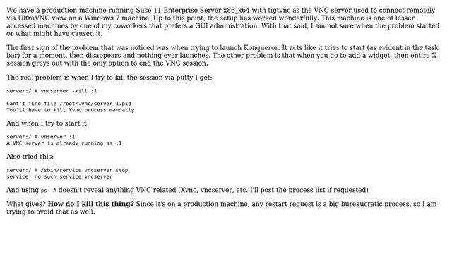 Unix & Linux: Problems with tight vnc on Suse 11 enterprise x86_x64 (2 Solutions!!) смотреть онлайн