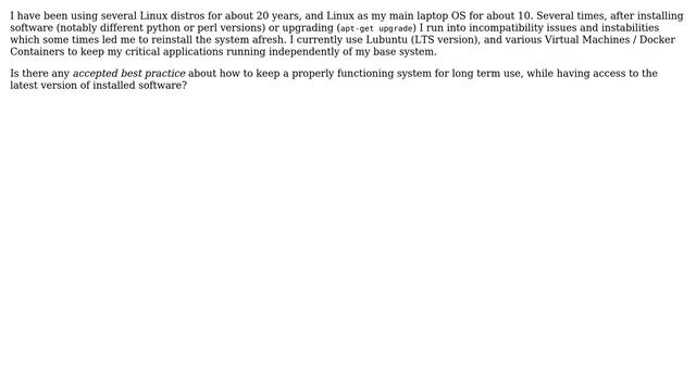 Unix & Linux: Best Practice for long term Linux/Ubuntu laptop usability смотреть онлайн