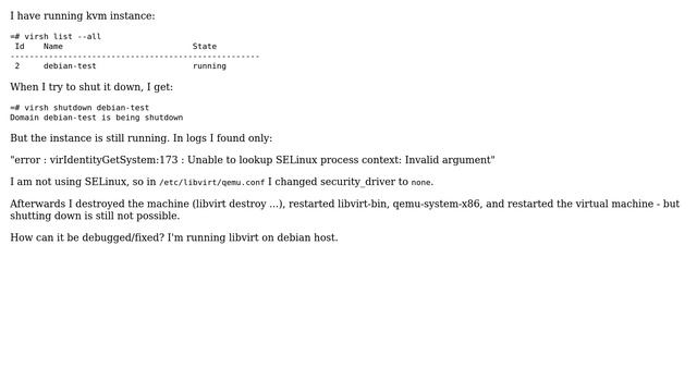 DevOps & SysAdmins: Why can't I shutdown running kvm instance? смотреть онлайн