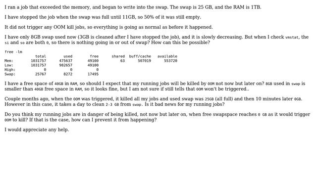 Unix & Linux: Swap is half full but nothing is going in or out of swap смотреть онлайн