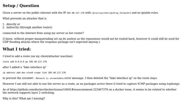 What prevents an ip_forwarded-enabled server to be used by an attacker as a router смотреть онлайн