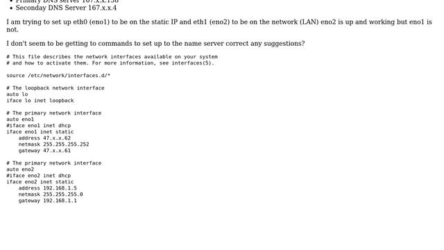 Setting Up /etc/network/interfaces