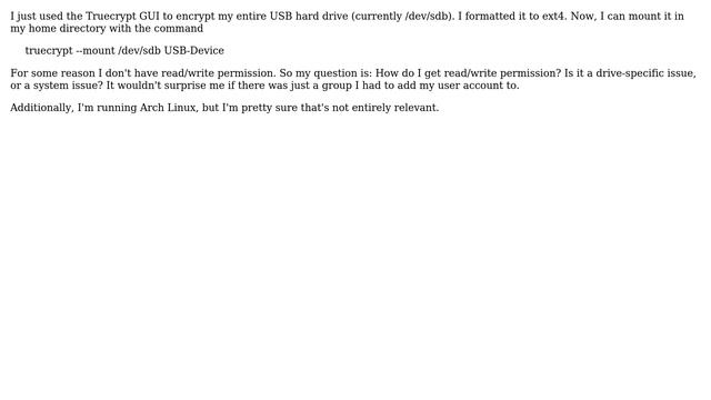 Unix & Linux: Permissions in Ext4 Truecrypt Drive смотреть онлайн