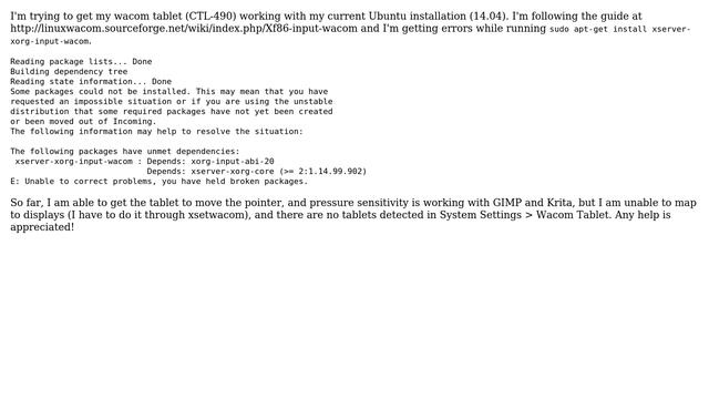 Installing xserver-xorg-input-wacom смотреть онлайн