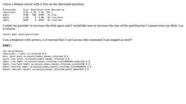 DevOps & SysAdmins: fdisk -l return cannot open /proc/partitions смотреть онлайн