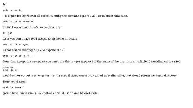 Unix & Linux: Sudo as another user to save their home directory address to a txt file смотреть онлайн