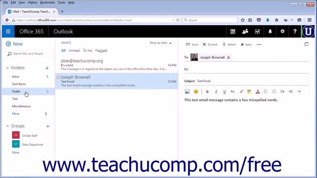 Outlook Web App Tutorial Saving Message Drafts 2015 Microsoft Training смотреть онлайн