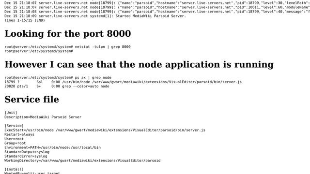 Unix & Linux: Node service Active (running) but unavailable смотреть онлайн