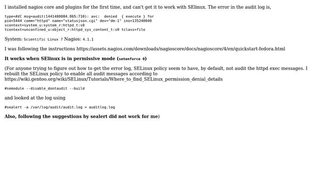DevOps & SysAdmins: Nagios Selinux contexts on RHEL7 equivelant смотреть онлайн