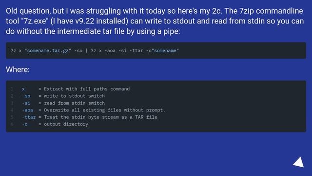 How can I unzip a .tar.gz in one step (using 7-Zip)? смотреть онлайн