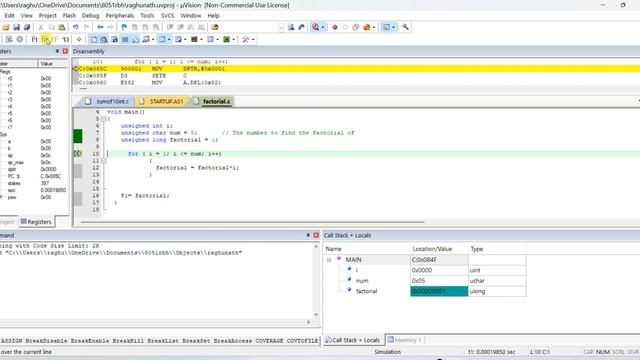 #BRAL456B Embedded C 8051 Program to find factorial of a number смотреть онлайн