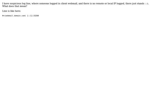 Unix & Linux: What does ::1 stands for in Exim mainlog in rip and lip in log? смотреть онлайн