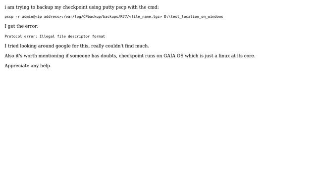 Putty pscp Illegal file descriptor format error смотреть онлайн