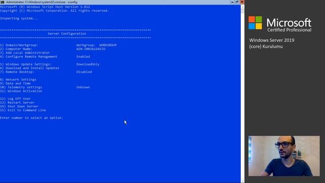 Windows Server 2019 Core Kurulumu ve SCONFIG ile Yapılandırması смотреть онлайн