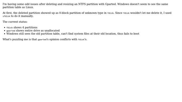 partition table looks different between Linux and Windows смотреть онлайн