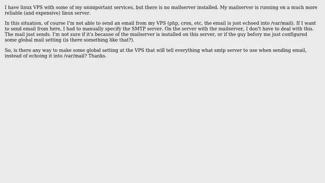 Connect linux VPS to remote mailserver смотреть онлайн