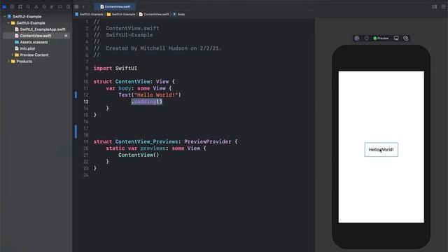 02 Mob 1 1 SwiftUI VStack Text смотреть онлайн