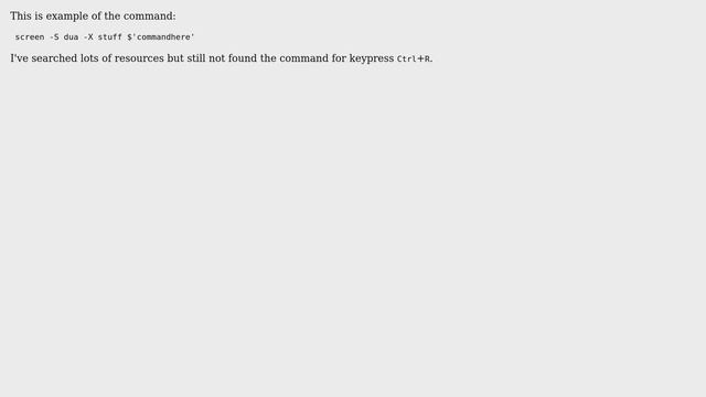 Screen command keypress Ctrl+r? смотреть онлайн