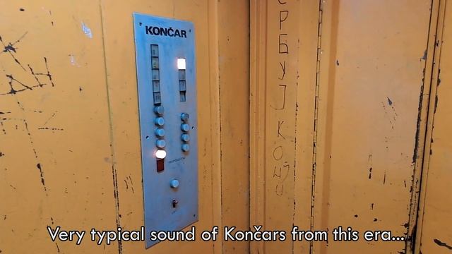 Very rare ~ Vandalised Mid 1980s Končar lift with bus style doors! смотреть онлайн