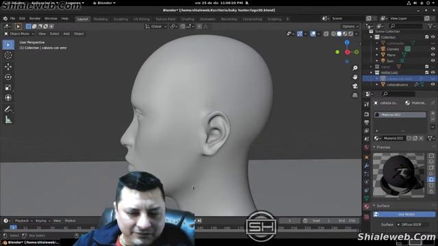 BLENDER Diseño grafico Moldeo de mascara 3D en linux tutorial curso bien explicado epico tertulia смотреть онлайн