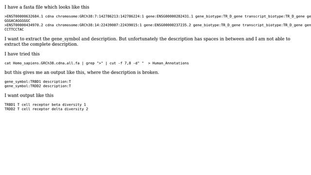 Unix & Linux: Extracting columns from Fasta file in Linux (2 Solutions!!) смотреть онлайн