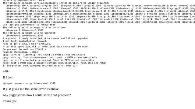Unix & Linux: Debian dpkg error ＞ libxrender1 смотреть онлайн