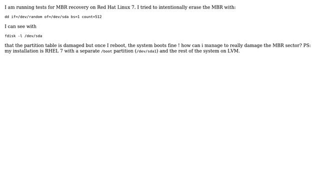 DevOps & SysAdmins: How to intentionally damage linux MBR (RHEL 7) on disk for test purpose? смотреть онлайн
