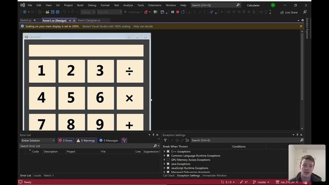 Simple Calculator in C# using WinForms смотреть онлайн