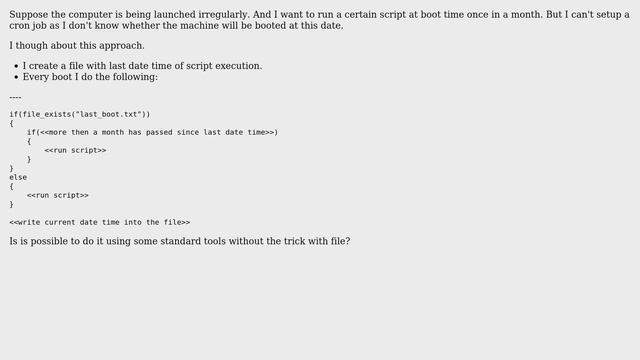 Unix & Linux: Run certain script periodically at boot time смотреть онлайн