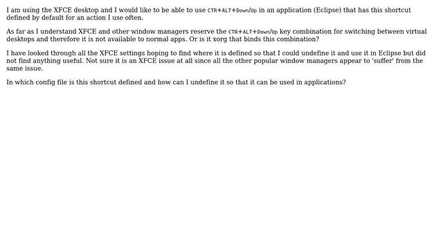 How to reclaim CTR+ALT+Down/Up for use in xorg apps? смотреть онлайн