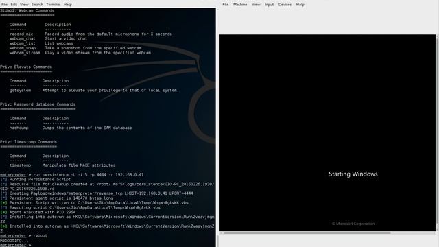 Kali Linux 2016 1 PC Hacking Backdoor Persistence Metasploit Part 2 смотреть онлайн