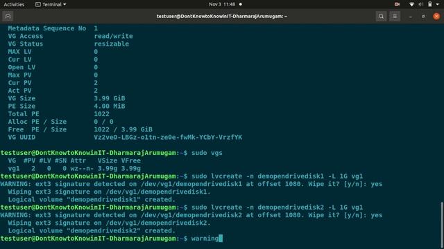 LVM setup in linux Logical Volume Management смотреть онлайн