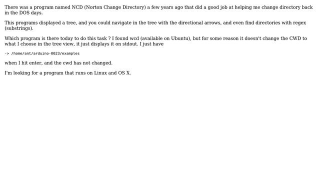 Unix & Linux: How to change the current directory graphically using the keyboard only? смотреть онлайн