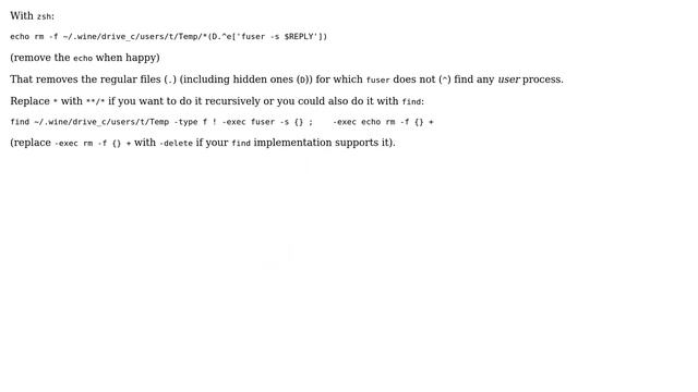 Unix & Linux: How can I find files that are not in use by any process and remove them? смотреть онлайн