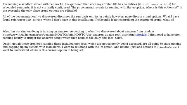 How is crond daemon started without an init.d/chkconfig entry? смотреть онлайн