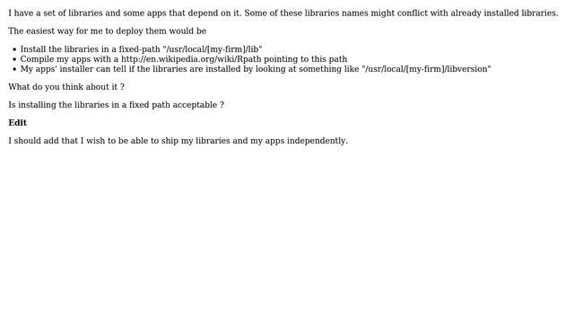 Unix & Linux: Deploy libs in hard-coded dir смотреть онлайн