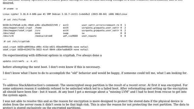 Howto make encrypted volumes not fail boot when passphrase is not given (2 Solutions!!) смотреть онлайн