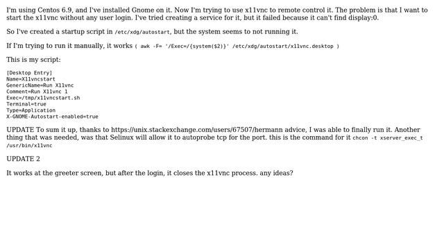 Run x11vnc before user login смотреть онлайн