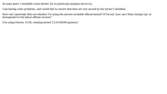 Ubuntu: How can I ensure I am running the current stock kernel? смотреть онлайн