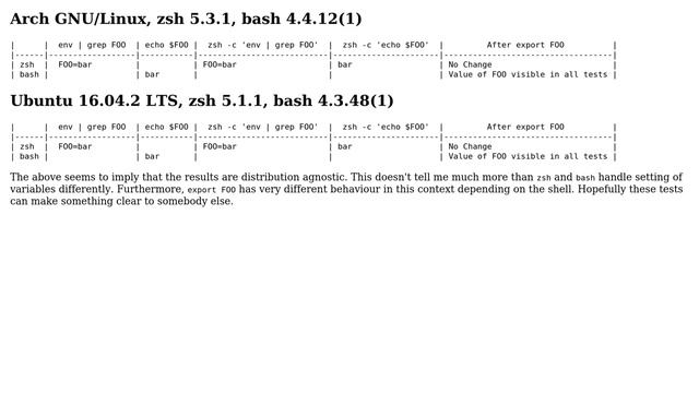 Unix & Linux: Why can't I print a variable I can see in the output of env? смотреть онлайн