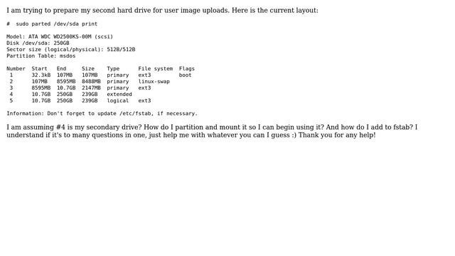 DevOps & SysAdmins: Partition and mount my secondary hard drive on CentOS 5.5 64bit? смотреть онлайн