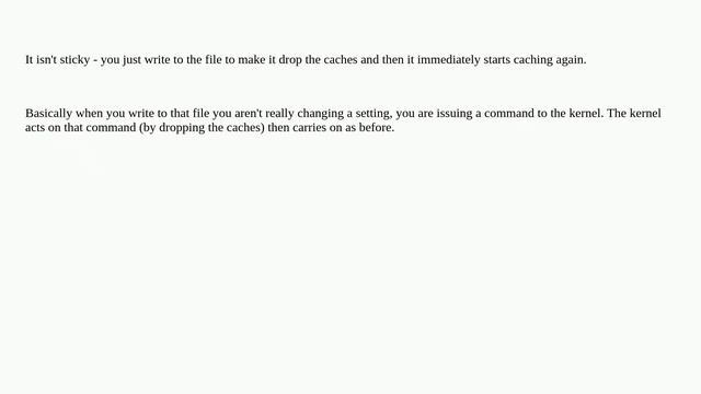 Unix: Setting /proc/sys/vm/drop_caches to clear cache смотреть онлайн