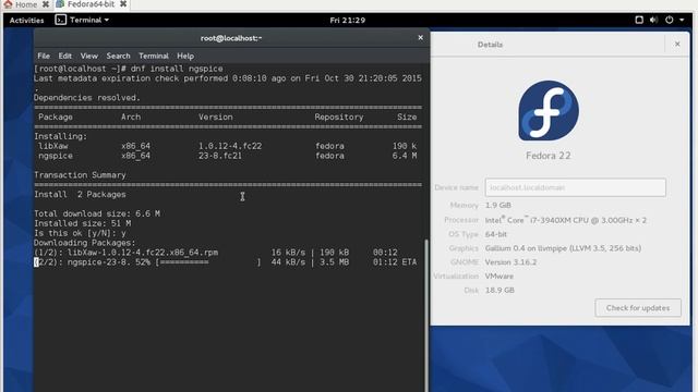 ECO-System Fedora NGSpice installation смотреть онлайн