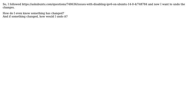 Ubuntu: I blacklisted IPv6. Want to undo смотреть онлайн