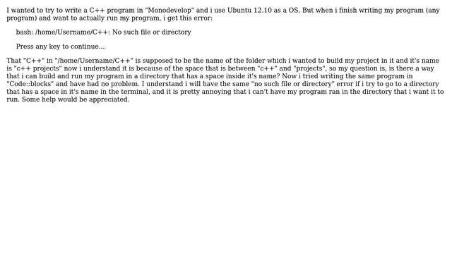 Ubuntu: Monodevelop, "no such file or directory" when trying to run a program смотреть онлайн