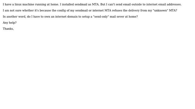 Is it possible to send email from local linux machine to internet? смотреть онлайн