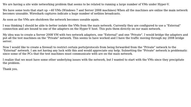 Hyper-V how to create a firewall between two virtual switches? смотреть онлайн