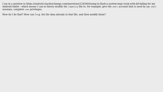 Unix & Linux: Listing and editing the content of /sepolicy смотреть онлайн