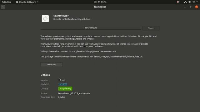 Install Team Viewer 15.10 on Ubuntu 20.04.1 LTS ( Focal Fossa ) GUI Method смотреть онлайн